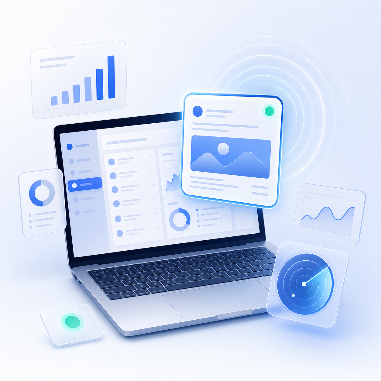 Illustration of a dashboard detecting a newly published post in real time